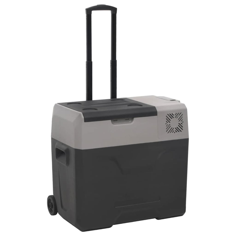 Cool Box with Wheel and Handle Black&Grey 40 L Polypropylene