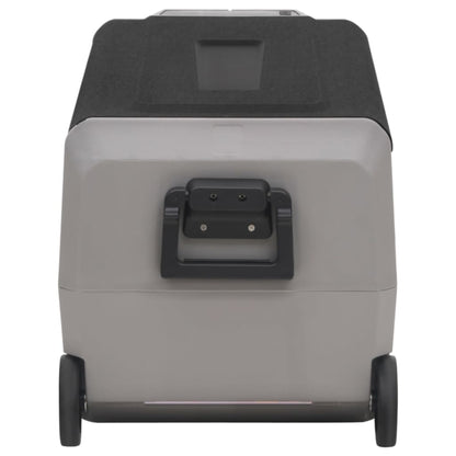 Cool Box with Wheel and Handle Black & Grey 50 L PP & PE