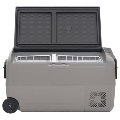 Cool Box with Wheel and Handle Black & Grey 50 L PP & PE
