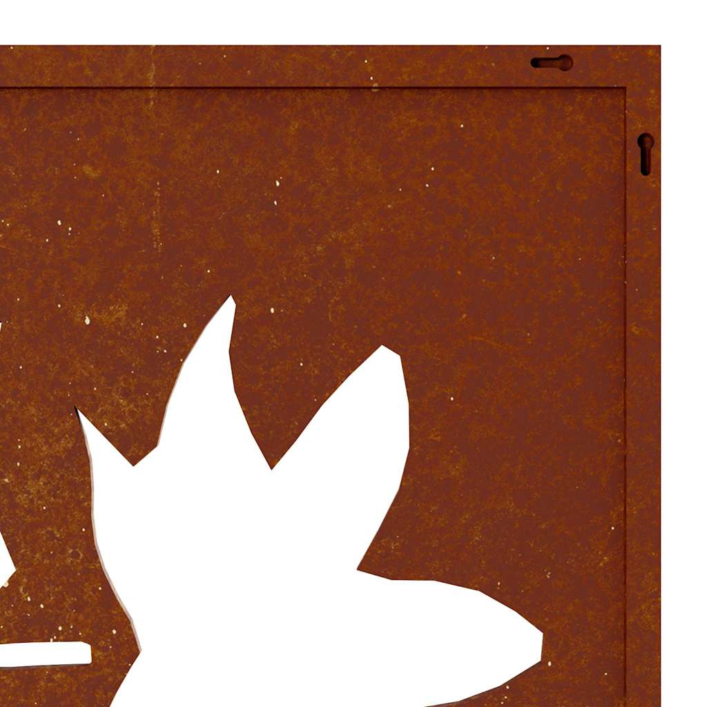 Patio Wall Decoration 41.3"x21.7" Corten Steel Maple Leaf Design