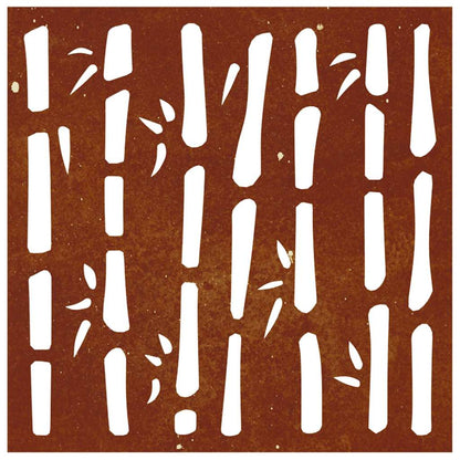 Garden Wall Decoration 55x55 cm Corten Steel Bamboo Design