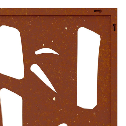Garden Wall Decoration 55x55 cm Corten Steel Bamboo Design