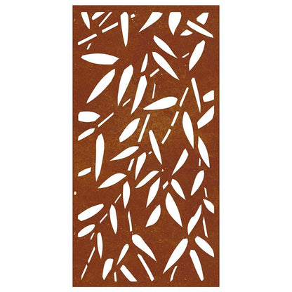 Garden Wall Decoration 105x55 cm Corten Steel Bamboo Leaf Design