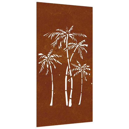 Patio Wall Decoration 41.3"x21.7" Corten Steel Palm Tree Design