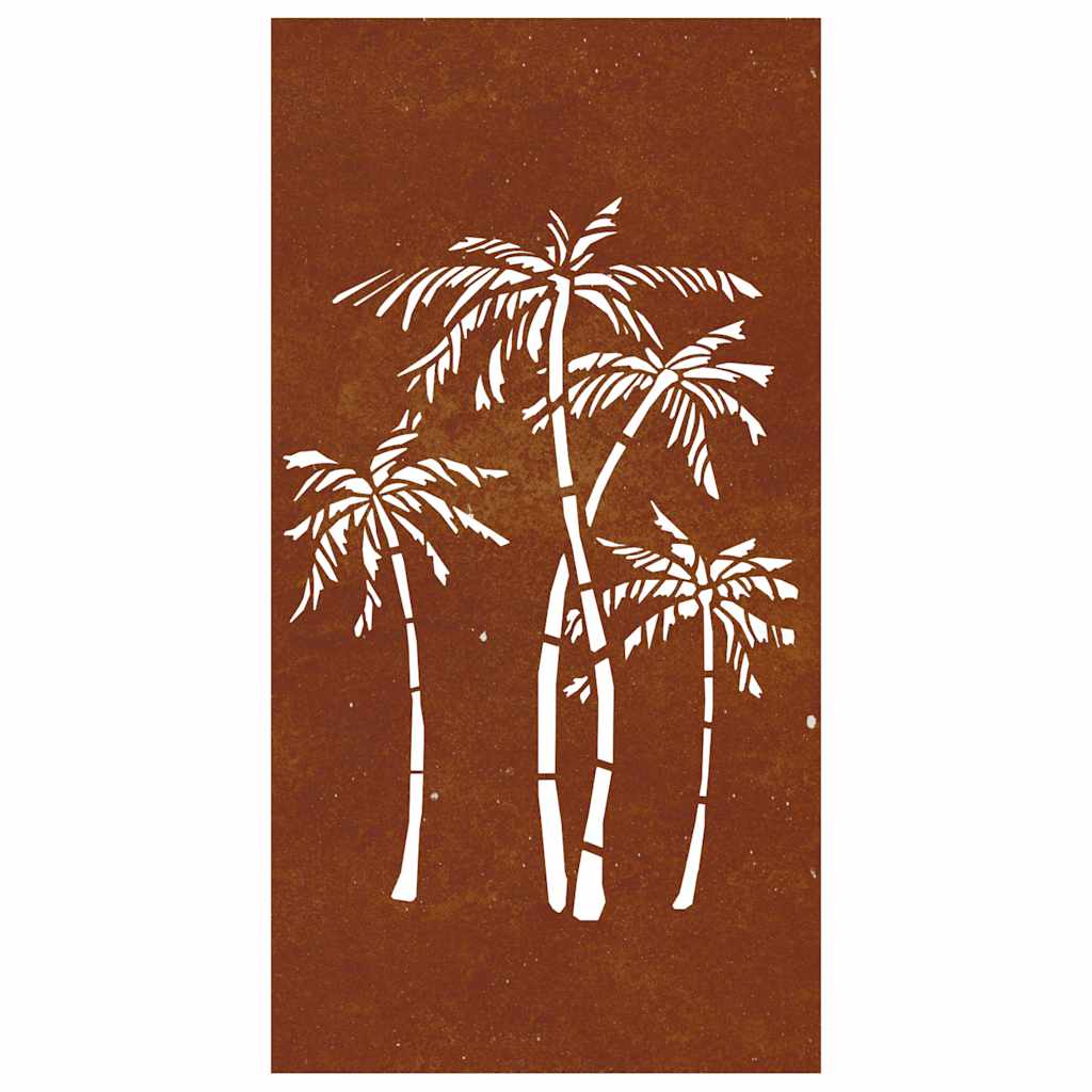 Patio Wall Decoration 41.3"x21.7" Corten Steel Palm Tree Design