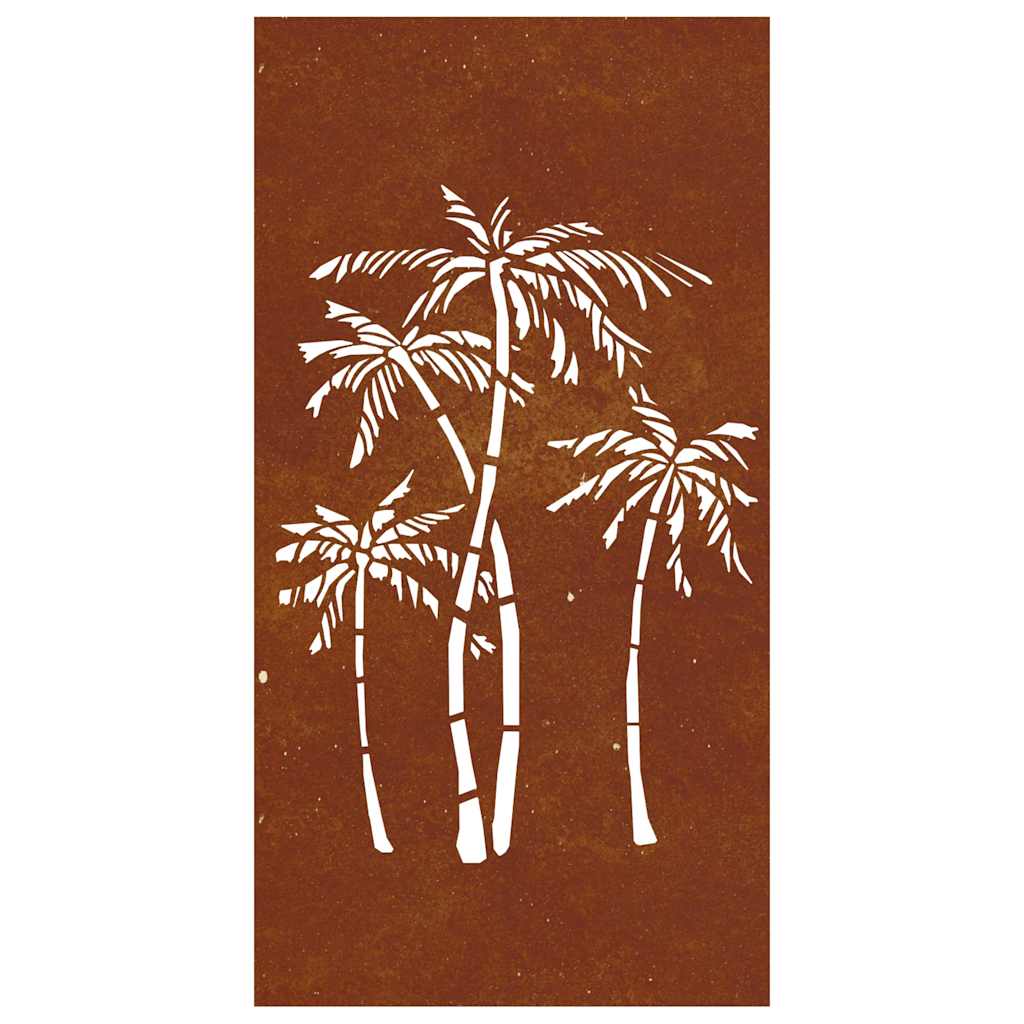 Patio Wall Decoration 41.3"x21.7" Corten Steel Palm Tree Design