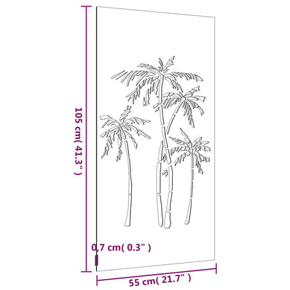 Patio Wall Decoration 41.3"x21.7" Corten Steel Palm Tree Design