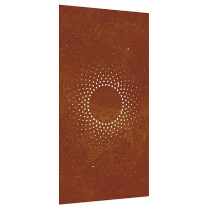 Garden Wall Decoration 105x55 cm Corten Steel Sun Design
