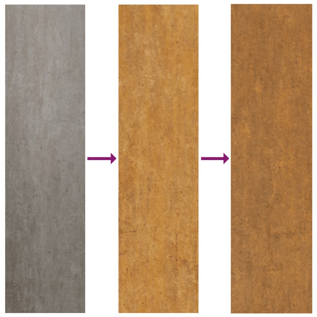 Garden Wall Decoration Starts off silver, rusts over time