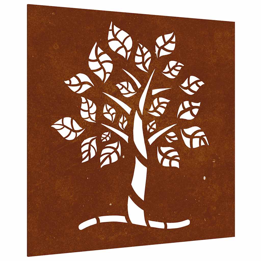 Patio Wall Decoration 21.7"x21.7" Corten Steel Tree Design