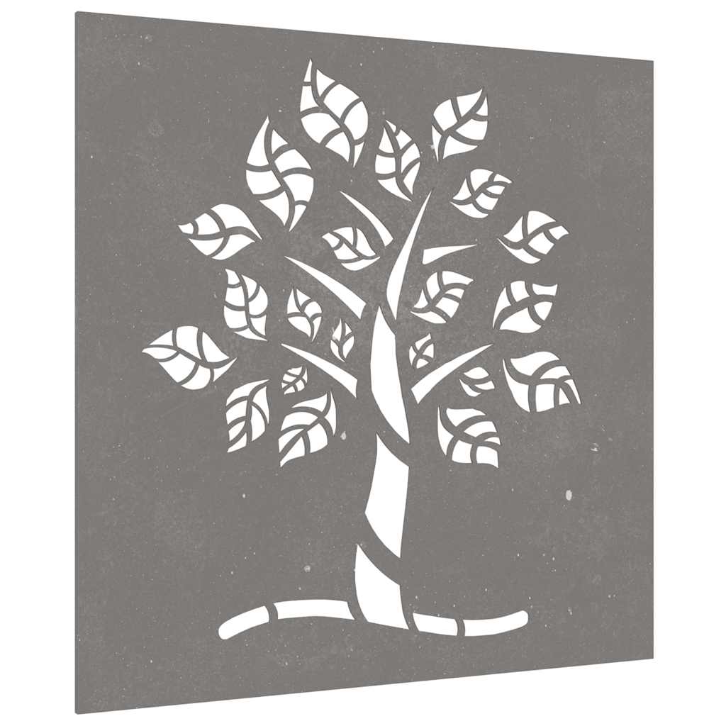 Patio Wall Decoration 21.7"x21.7" Corten Steel Tree Design