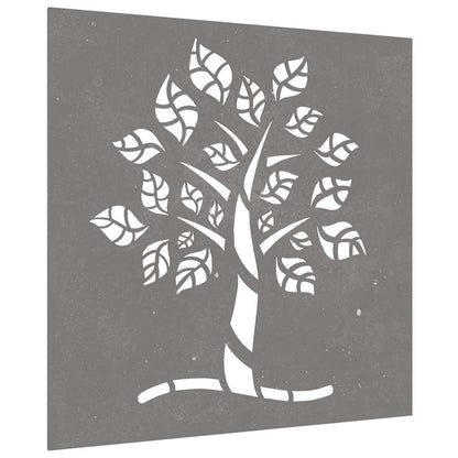Patio Wall Decoration 21.7"x21.7" Corten Steel Tree Design