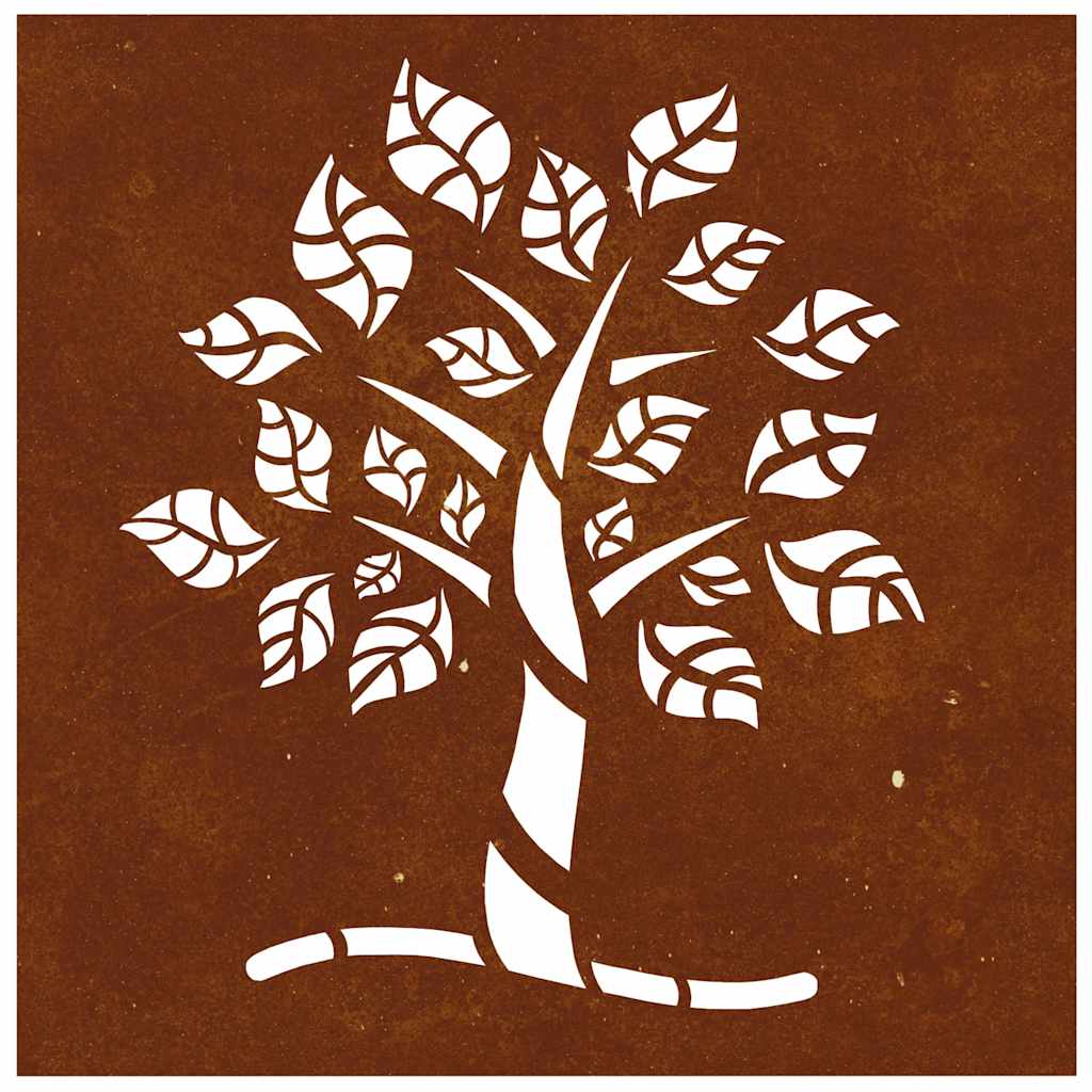 Patio Wall Decoration 21.7"x21.7" Corten Steel Tree Design