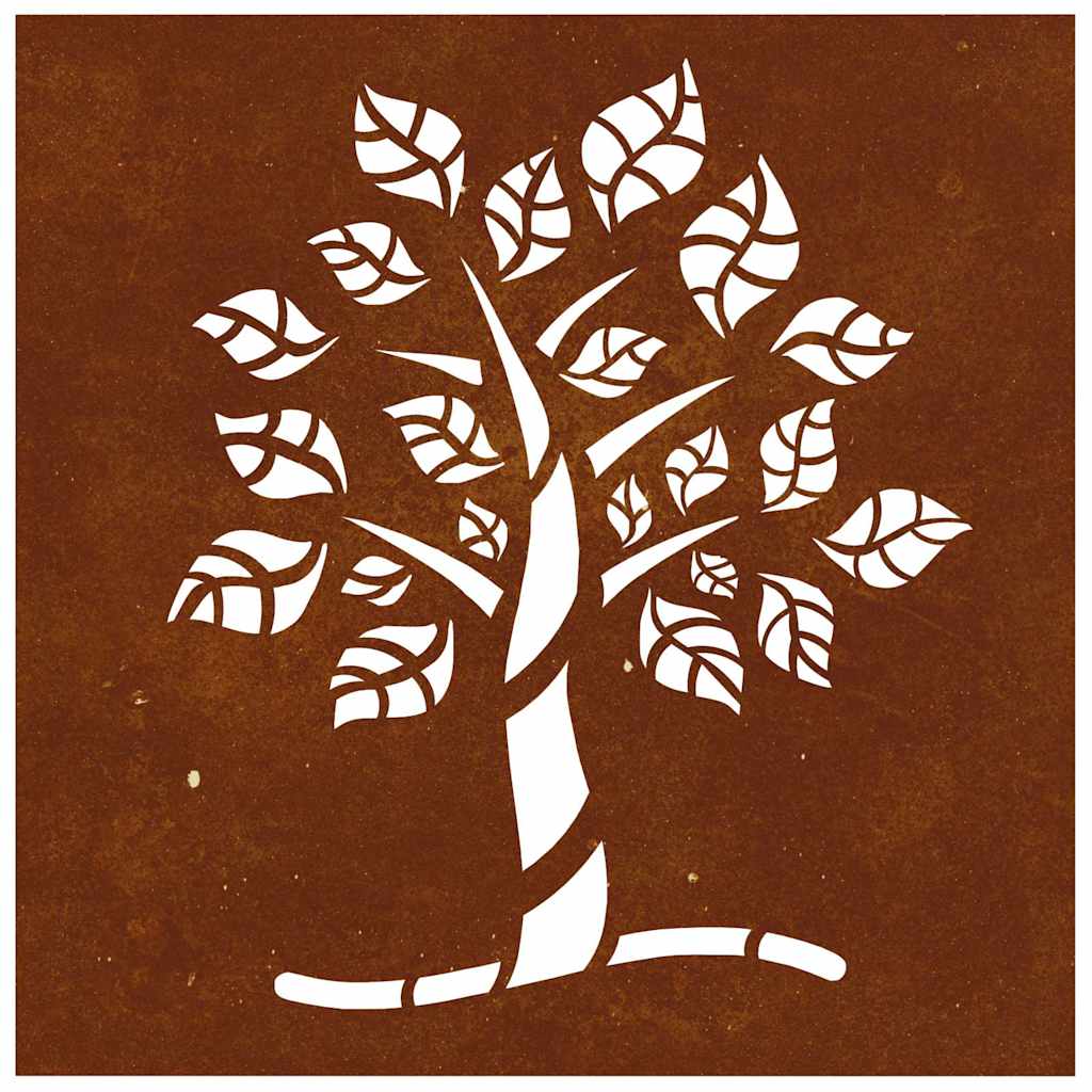 Patio Wall Decoration 21.7"x21.7" Corten Steel Tree Design