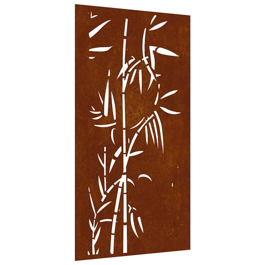 Garden Wall Decoration 105x55 cm Corten Steel Bamboo Design