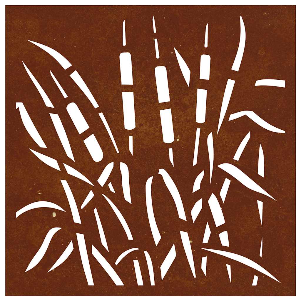 Patio Wall Decoration 21.7"x21.7" Corten Steel Grass Design
