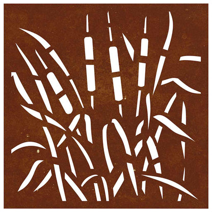 Patio Wall Decoration 21.7"x21.7" Corten Steel Grass Design