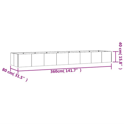 Garden Raised Bed 360x80x40 cm Corten Steel