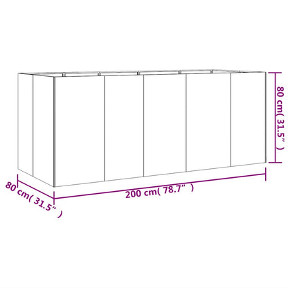 Garden Raised Bed 78.7"x31.5"x31.5" Corten Steel