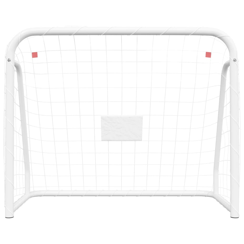 Football Goal with Net White 125x96x60 cm Steel&Polyester