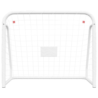 Football Goal with Net White 125x96x60 cm Steel&Polyester