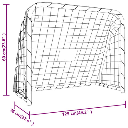 Football Goal with Net White 125x96x60 cm Steel&Polyester