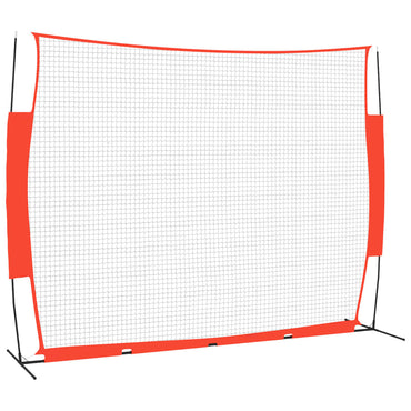 Portable Baseball Net Red&Black 369x107x271 cm Steel&Polyester