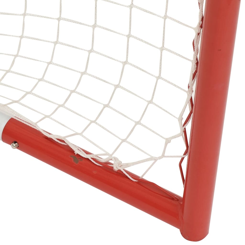 Hockey Goal with Net Red&White 153x60x118 cm Steel&Polyester