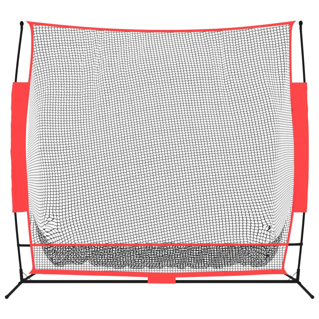 Portable Baseball Net Black and Red 215x107x216 cm Polyester