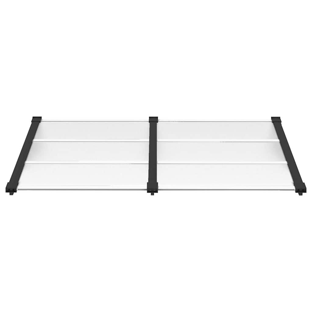 Door Canopy Black and Transparent 60"x35.4" Polycarbonate