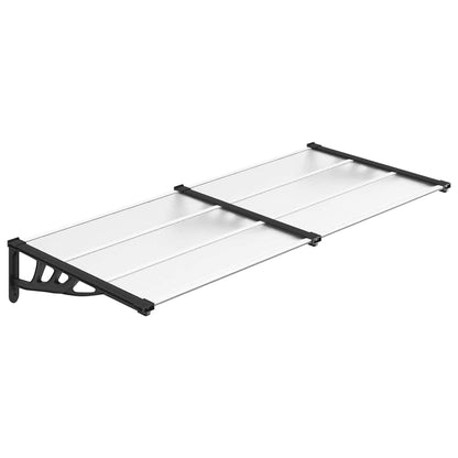 Door Canopy Black and Transparent 78.3"x35.4" Polycarbonate
