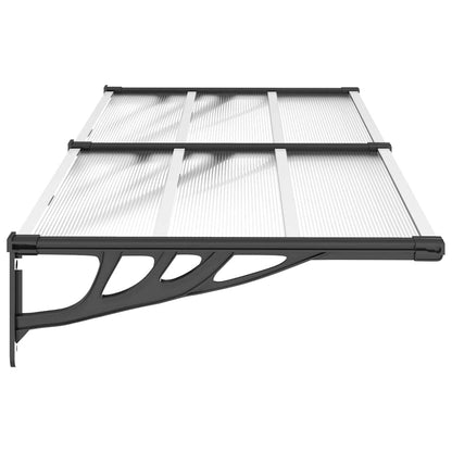 Door Canopy Black and Transparent 78.3"x35.4" Polycarbonate