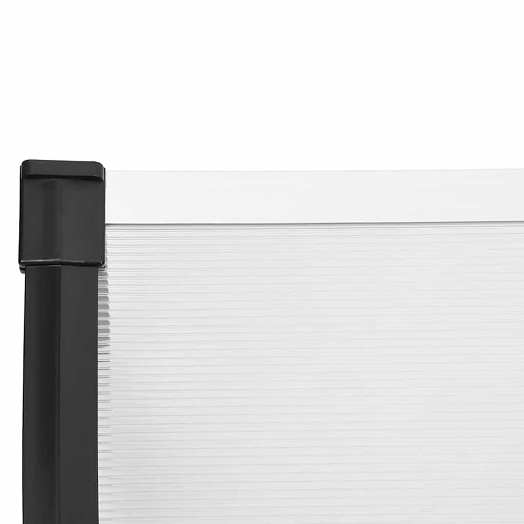 Door Canopy Black and Transparent 78.3"x35.4" Polycarbonate