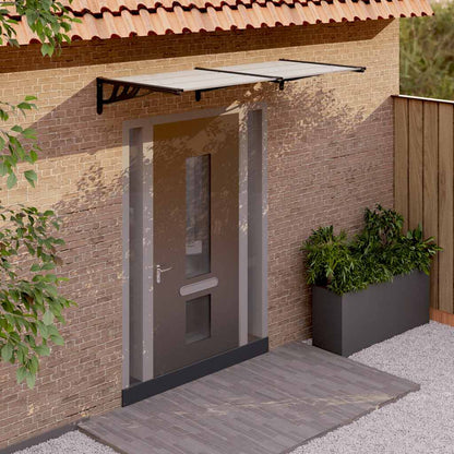 Door Canopy Black and Transparent 78.3"x35.4" Polycarbonate