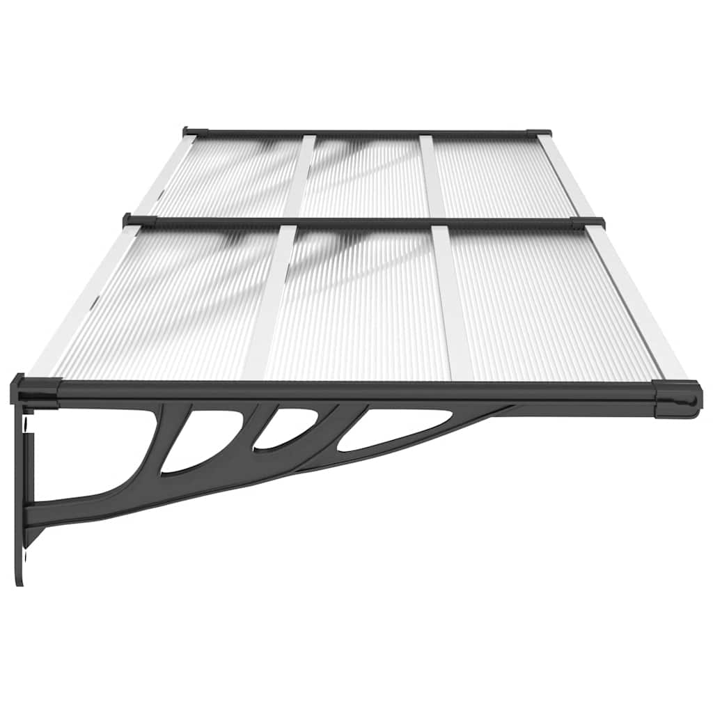 Door Canopy Black and transparent Polycarbonate, ABS, Aluminum