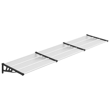 Door Canopy Black and Transparent Polycarbonate, ABS, Aluminum