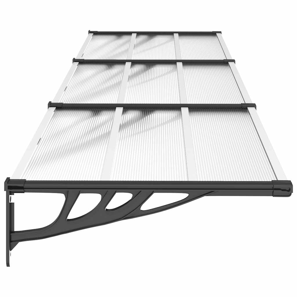 Door Canopy Black and Transparent Polycarbonate, ABS, Aluminum