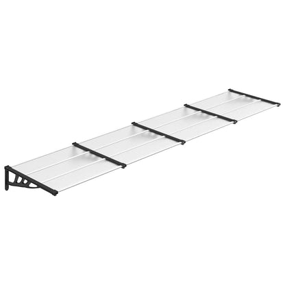 vidaXL Door Canopy Black and transparent Polycarbonate, ABS, Aluminum