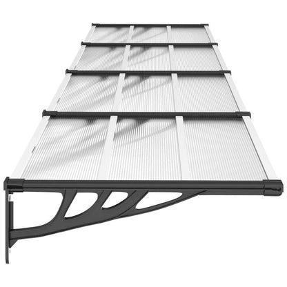 vidaXL Door Canopy Black and transparent Polycarbonate, ABS, Aluminum