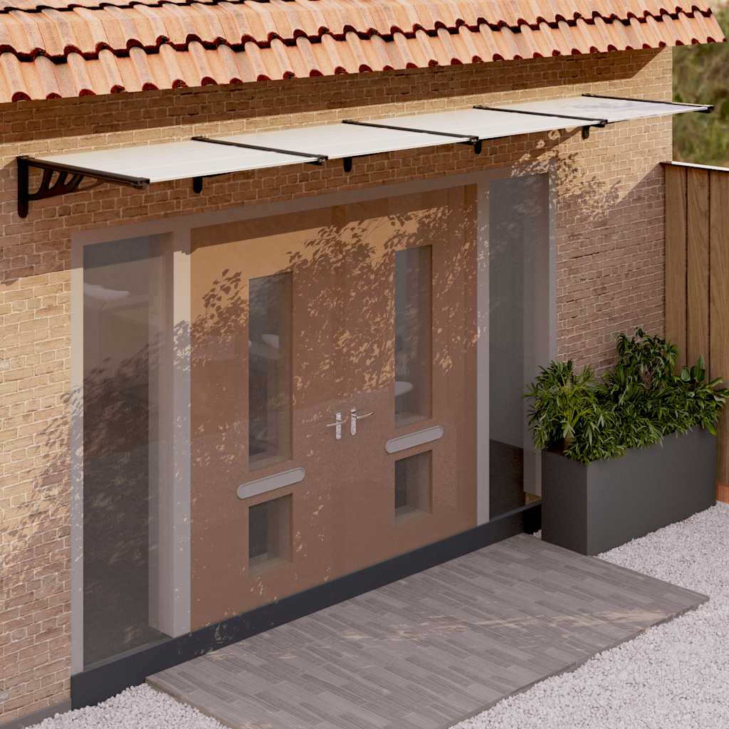vidaXL Door Canopy Black and transparent Polycarbonate, ABS, Aluminum