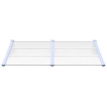 Door Canopy Gray and Transparent 60"x35.4" Polycarbonate