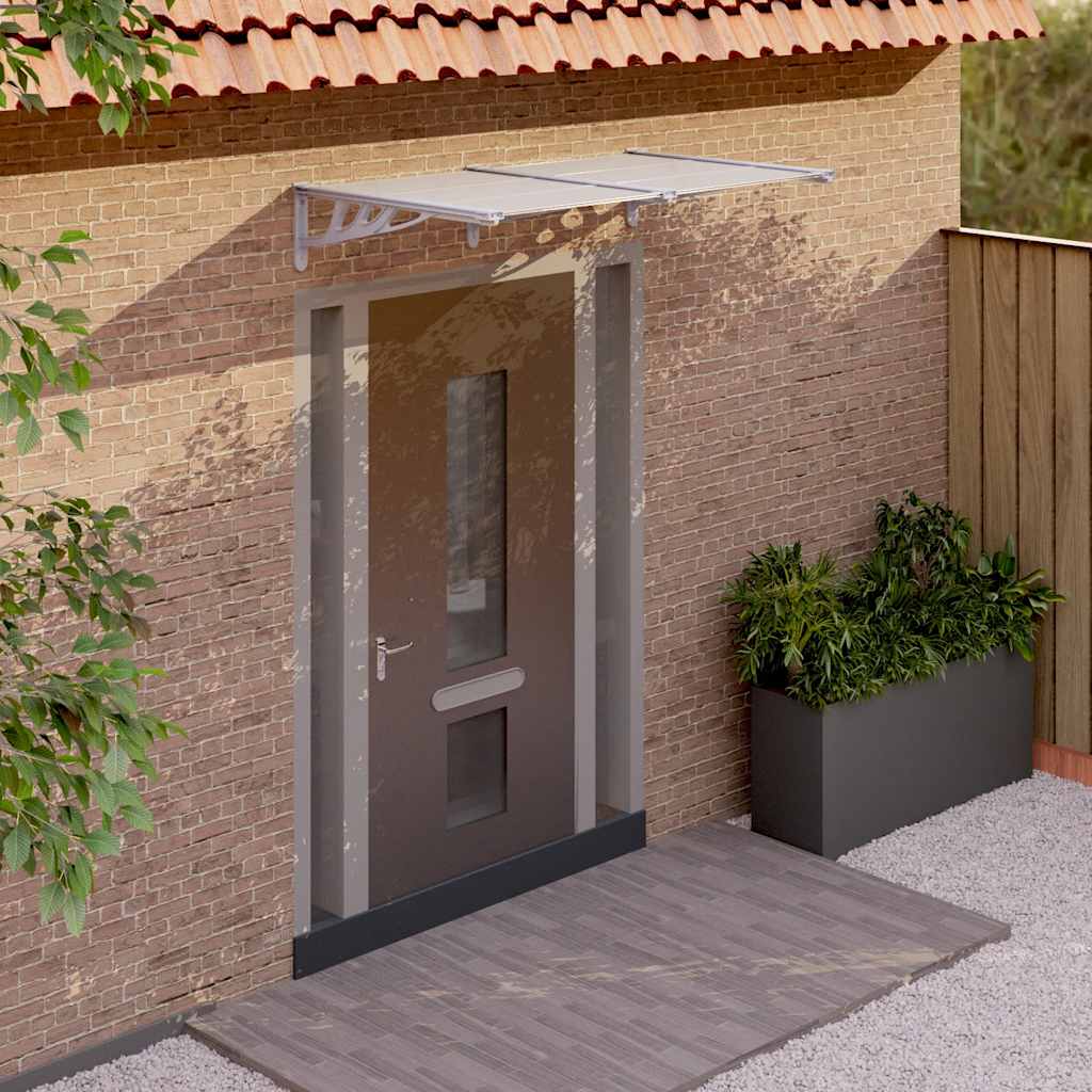 Door Canopy Gray and Transparent 60"x35.4" Polycarbonate