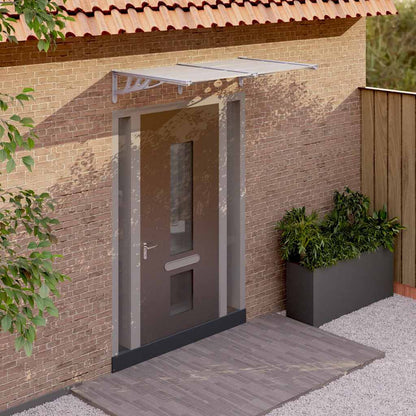 Door Canopy Gray and Transparent 60"x35.4" Polycarbonate