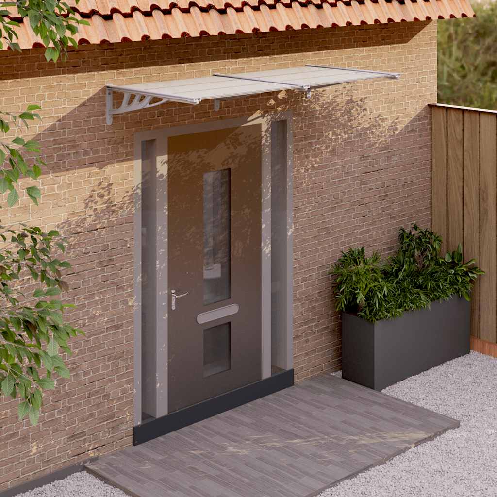 Door Canopy Gray and Transparent Polycarbonate 78.3 x 35.4 in
