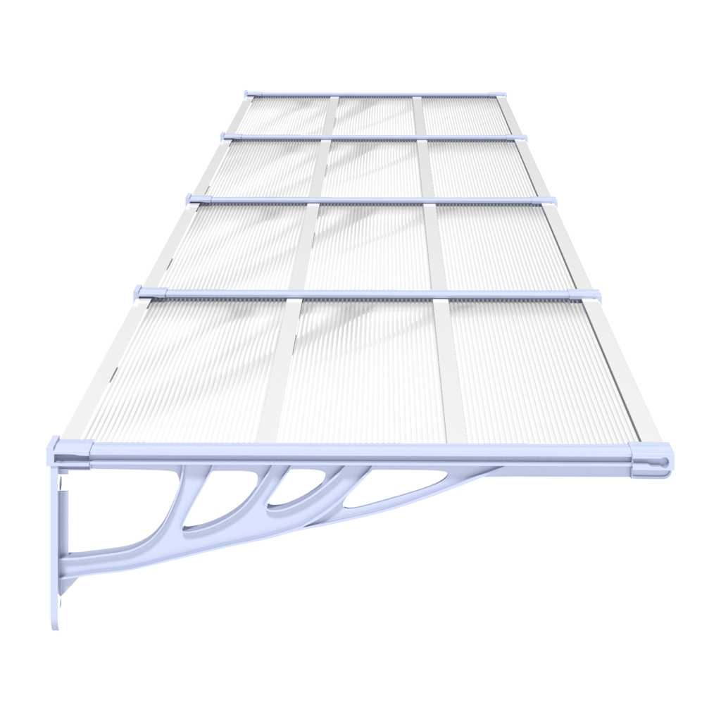 Door Canopy Grey and Transparent Polycarbonate, ABS, Aluminum