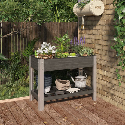 Garden Raised Bed with Shelf Grey 100x50x75 cm WPC