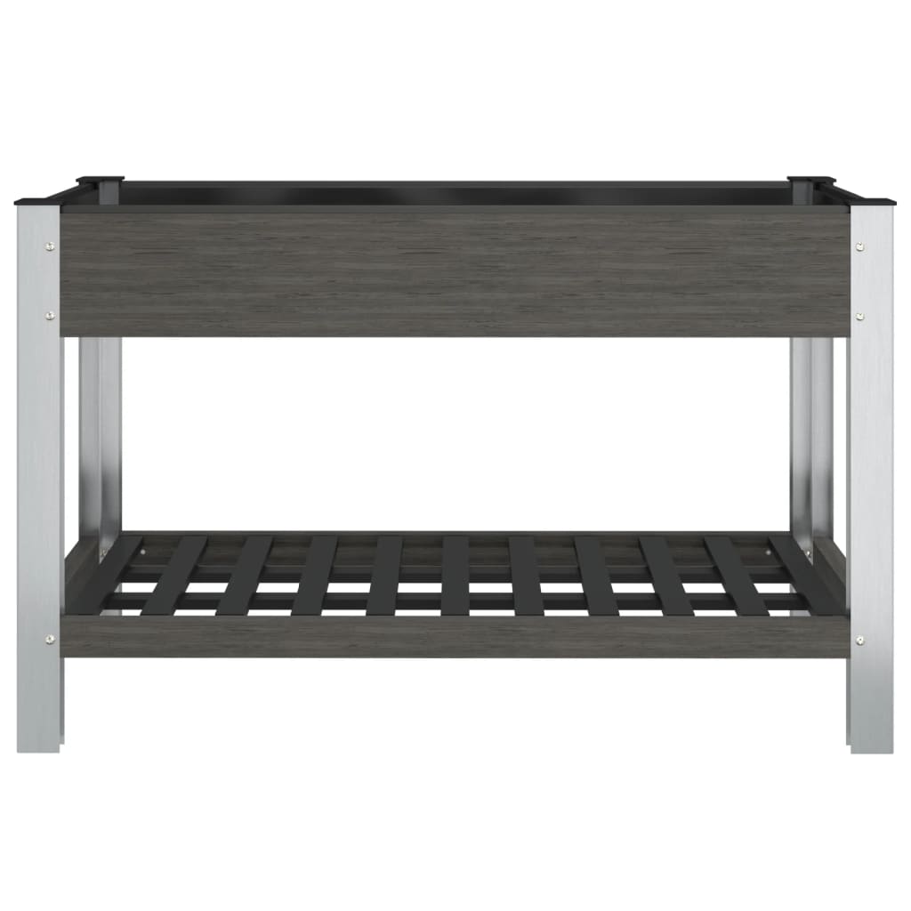 Garden Raised Bed with Shelf Grey 120x50x75 cm WPC