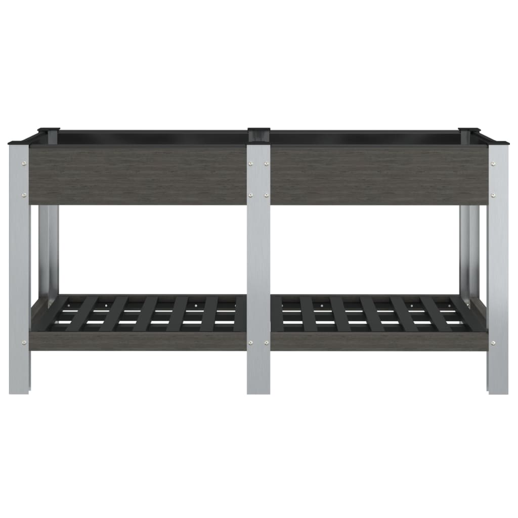 Garden Raised Bed with Shelf Grey 150x50x75 cm WPC