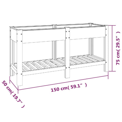 Garden Raised Bed with Shelf Grey 150x50x75 cm WPC