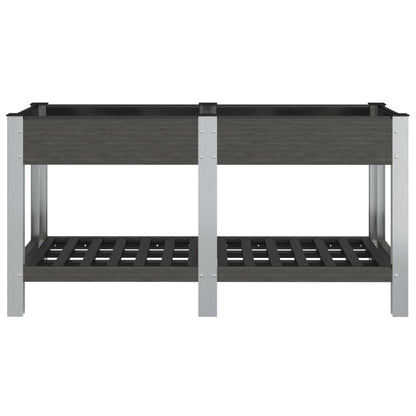 Garden Raised Bed with Shelf Grey 175x50x75 cm WPC